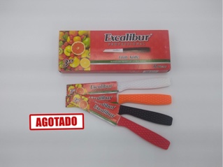 CUCHILLO PARA FRUTA DE COLOR EXCALIBUR 3 PULG